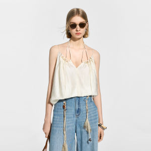 BEIQIANI | Bohemian Loose & Slimming Sleeveless Top Acetate Fabric Half Skirt
