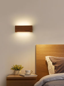 Japanese Style Walnut Wall Lamp Normcore Scandinavian Solid Wood Corridor Aisle Bedroom Bedside Atmosphere Living Room Background Wall Lamp
