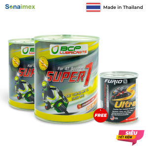 [QUÀ TẶNG] 2 Lon Nhớt Xe Tay Ga BCP Thái Lan 0.8L SUPER 1 SAE 10W40 API SL JASO MB (nhớt màu đỏ thơm mùi dâu tây) - TẶNG 1 lon dung dịch vệ sinh buồng đốt bình xăng con siêu sạch S-Ultra 60 mL