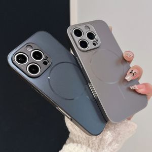 Luxury AG นาโนเมตร Frosted สําหรับ Magsafe เลนส์สําหรับ iPhone 16 15 14 13 12 PRO MAX แม่เหล็กไร้สายฝาครอบ
