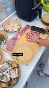 Giấy nến vàng khay lót nồi chiên không dầu 1 tệp 50 tờ cực tiện không gây hỏng nồi