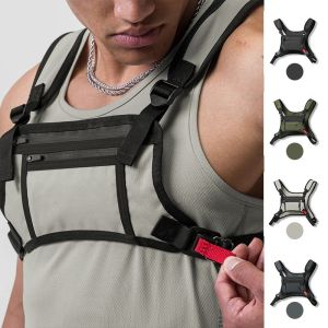 Jogging Sports Front Chest Bag Water-Resistant Multi-Purpose Tacitical Chest Bag Durable Fashion Streetwear Body Bag