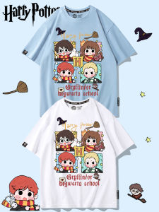 Harry Potter Collaborative Magic Awakening Short Sleeve T-Shirt Mens Summer Anime Cartoon Breathable Pure Cotton Tee