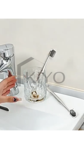 KIYO Tempat Rak Sikat Gigi Gelas 4 Warna Multifungsi Tempat Odol dan Sikat Gigi Tempat Sikat Gigi Kamar Mandi Rak Sikat Gigi dan Gelas Air Gosok Gigi