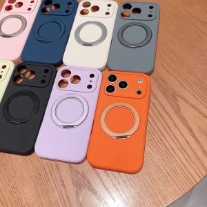 Ốp Điện Thoại Silicon Lỏng Mờ Chống Sốc Chống Trầy Xước Chống Bụi Tích Hợp Nam Châm 360 Độ Dành Cho iPhone Pro Max Magsafe