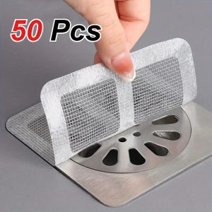 50 PCS Drain Covers Mesh Stickers Waterproof Adhesive prevent Hair Plugs Shower Sink Drain Covers Suitable for Bathroom Kitchen