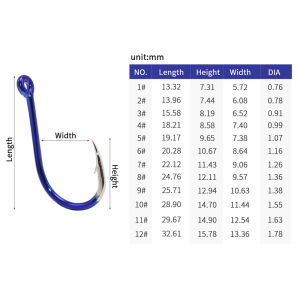 ZYZHE 35-55pcs/Box Blue Fishhooks With Storage Case High Carbon Steel 12Sizes Fishing Hooks Sea or Freshwater Fishing Tackle