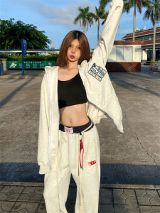 Twored American Classical Embroidered Hooded Open Cardigan Sweatshirt Loose Couples Outfit Womens Style Mens Fashion Youth Popular