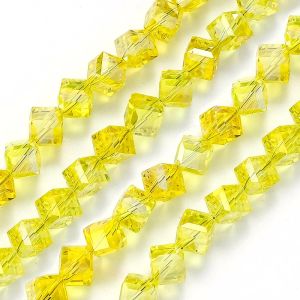 4-8mm Cube Crystal Glass Beads for Jewelry Making Faceted Square Crystal Glass Beads for Bracelet Earring Necklace DIY Craft