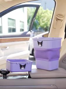 100% Authentic Sanrio Kuromi Car Trash Can Foldable Storage Bin Garbage & Recycling Bins Waterproof Stain-resistant Melody LFB264