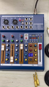 Bàn trộn âm thanh Mixer F4 Pro-Bluetooth-USB-ReverbGhép dàn KaraokeLoa kéoHát Livestream