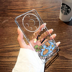 Huawei Mate80 Phone Case Female Version Full Lens Protection Cartoon Capybara Silicone Soft Shell Transparent Creative Autumn Winter