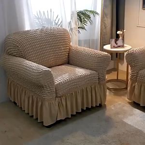 1/2/3/4 Seater Seersucker Sofa Cover Universal Stretch Sofa Armrest Couch Slipcover Furniture Protector Home Decoration