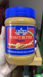 Date 11/26  Bơ đậu phộng nghiền hạt Crown của Mỹ 510g - crunchy peanut butter