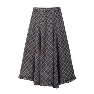 Giordano Designer Halter Neck Long Sleeve Floral Print Dress Womens Vintage Polka Dot Skirt Elastic Waist Asymmetrical Hem