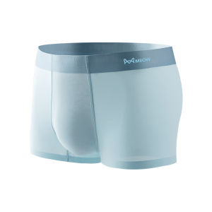 MiiOW | Mens Ice Silk Briefs Breathable Antibacterial Comfortable Underwear Thin Flat Angle Design Seamless Mid Waist Elastic Waistband