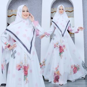 GAMIS SYARI PREMIUM FREE HIJAB BAHAN FULL CERUTY PRINTING LD 110 PB 140 TERBARU TERMURAH BEST SELLER TANGAN PERTAMA KONVEKSI TERIMA SERAGAMAN