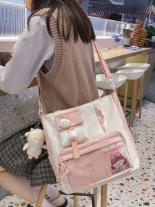 OUDENGPAI | Girls School Bag Crossbody Study Bag Primary School Students Handbag Tutoring Single Shoulder Bag Nylon Material Zipper Closure