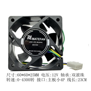 Quạt Tản Nhiệt 12V Thủy Lực 2 Bi Kép 4 Dây PWM Kiểm Soát Nhiệt Độ CPU Nguồn Máy Tính 6CM Quạt Tản Nhiệt Máy Tính