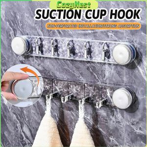 C.N 1pc Rotating Suction Cup Row Hooks Strong Bathroom Kitchen Storage Organizer Hooks