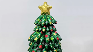 130cm Large Stand Assemble Christmas Tree Balloons 2025 Decorations for Xmas Party 圣诞节装饰气球圣诞树