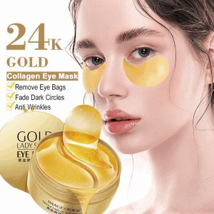 24K Gold Collagen Eye Patches Under Eye Masks for Dark Circles & Puffy Eyes | Smooth Fine Lines & Hydrate | Moisture Boost Under Eye Gel Pads Eye Care