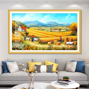 QIANHONGXIU | Van Gogh Wheat Field Landscape Easy DIY Cross Stitch Kit