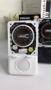 JMAX-25V ลำโพงเซ็นเซอร์ไร้สาย ขาตั้งตั้งมือถือไร้สาย 3in1 พร้อมไฟRGB ฟังก์ชั่น BT/AUX/เซ็นเซอร์