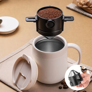 Portable Pour Over Coffee Dripper Reusable Stainless Steel Infuser with Folding Design Plastic Material Manual Coffee Maker