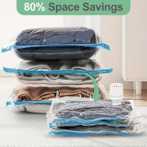 7/9 PC compression bag electric pump travel vacuum bag pump mini vacuum sealant machine food space saving food organizer