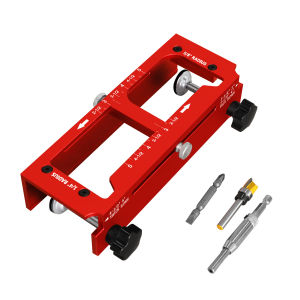 Aluminum Alloy Door Hinge & Lock Installation Kit 2-in-1 Drilling Locator Jig Stable Positioning Tool for Frame Woodworking