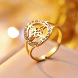 Skyrim Celtic Knot Haoshi Witch Knot Womens Open Ring Stainless Steel Adjustable Ring Retro Spirit Protection Talisman Jewelry
