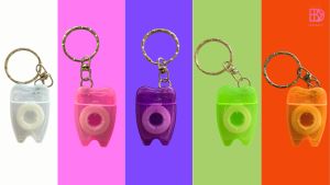 Pinkderby 20 pcs Dental Floss Keychain