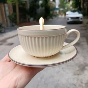 Tách cafe gốm sứ kèm đĩa dung tích 280ml mã TS02( SP gồm 1 tách+ 1 đĩa  0 kèm thìa)