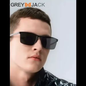 Grey Jack Kacamata Hitam Sunglasses Bentuk Kotak Bahan Alumunium Magnesium Fashion Pria Modis dan Trendy 8512