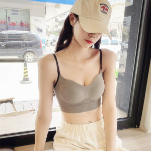 เสื้อกล้ามผู้หญิง ยกทรง ต้านแบคทีเรีย สุขภาพดี บราไร้ขอบ รวบรวมชุดชั้นในเซ็กซี่ลึก V ไร้ตะเข็บ เสื้อในไร้โครง