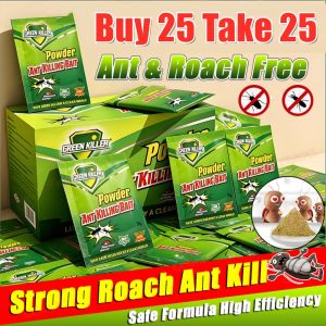 【Buy 25 Take 25 】50pcs Green Killer Powder Cockroach  Ant Killing Bait pests insects bugs repellent powder Killer Trap Ant Eliminator Powder Natural Ant Remover Powder Nontoxic Cockroach killing bait