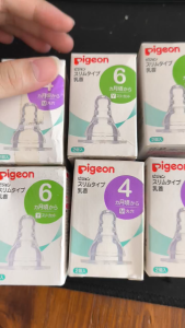 Bộ 2 núm ti PlGEON cổ hẹp thay thế loại 4/loại 6 - JP