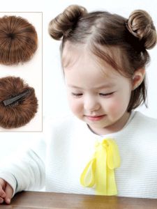 Kids Hair Accessories Girl Bun Chignon Baby Barrettes Hair Bag One Flower Hair Accessories Roll Barrettes for Performance