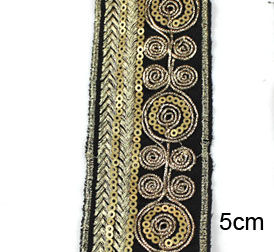 Cottontime ผ้าอัปปีชีฟลอสซ์ลูกปัดทองสไตล์ย้อนยุค ผ้าอัปปีชีประดับขอบลูกปัด เครื่องประดับตกแต่งสำหรับบ้าน