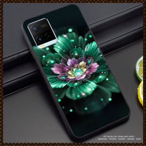 Ốp lưng hoa nữ tính cho đt Vivo Y21/Y33S chất liệu kính tráng gương cao cấp