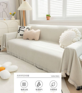 Soft Plain Chenille Fabric Sofa Cover with Tassel Throw Blanket Multi-Purpose Blanket Sofa Decorative Slipcover Dust Cover on Sofa Plane Blankets