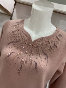 Erdos 100% Pure Wool Knitted Sweater Womens Fashionable Base Layer Bottoming Warm Winter Clothes Middle-Aged Mom Style