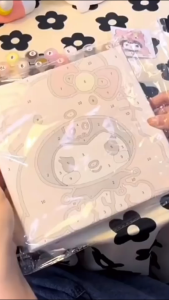 20X20 ภาพวาดสีน้ำมันดิจิตอลพร้อมกรอบ DIY ตัวการ์ตูน ระบายสีตามตัวเลข วัสดุขอบไม้ สีเป็นมิตรกับสิ่งแวดล้อม ผ้าใบ