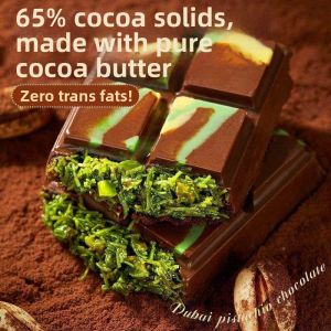 Dubai Flavored Pistachio Filled Dark Chocolate