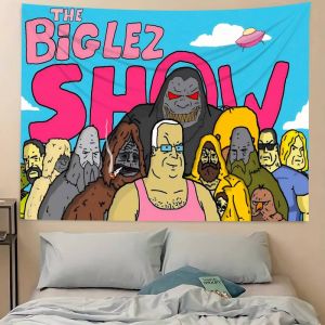 VIKAMA The Big Lez Show Fun Cartoon Tapestry Soft Wallcovering with All Character Alien UFO Print Bedroom Home Decor Dorm
