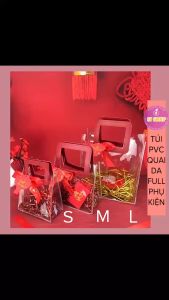 [LOẠI DÀY] Túi PVC Quai Da Vuông ST GROUP kèm đầy đủ phụ kiện Túi Quà Lễ Tết đựng bánh kẹo hoa trái cây thời trang siêu bền chắc chống thấm nước