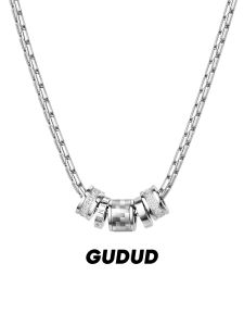 GUDUD | Silver Charm Mens Long Necklace