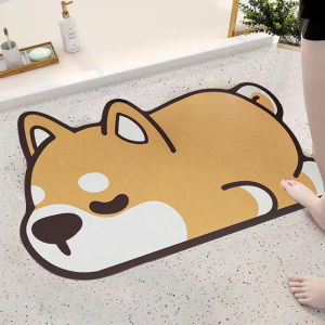 Quick Dry Cartoon Alien Soft Diatom Mud Mat Anti Slip Absorbent Bathroom Toilet Entrance Door Mat Home Use Floor Mat
