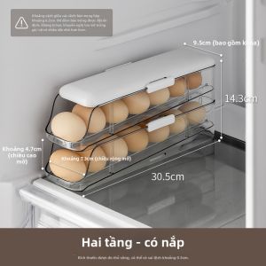 LANJIAOLUO | Hộp Đựng Trứng Dạng Cuốn Đặc biệt cho Tủ Lạnh Cấp Thực Phẩm
